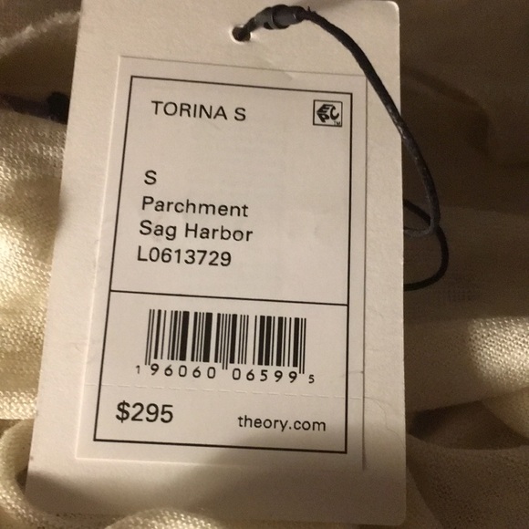 Theory Torina S Parchment Sag Harbour Long Cardigan SZ SM - NWT - Picture 4 of 6